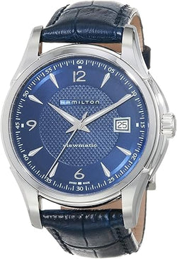 Hamilton Jazzmaster Viewmatic H32515641 – 40mm Swiss Automatic Watch, Blue Dial & Leather Strap