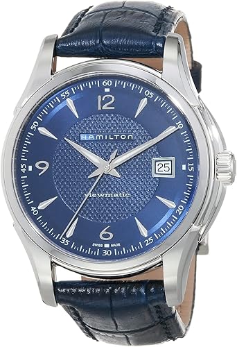 Hamilton Jazzmaster Viewmatic H32515641 – 40mm Swiss Automatic Watch, Blue Dial & Leather Strap