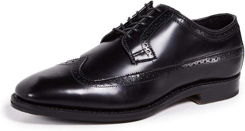 Allen Edmonds Men's Greene Street Oxford – Black Leather Longwing Blucher with ShockForm™ Insole – Made in USA