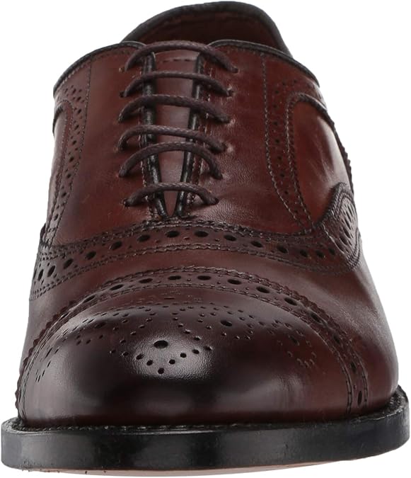 Allen Edmonds Men's Strand Cap-Toe Oxford – Dark Chili Leather Dress Shoe with Brogue Detailing – Handcrafted in USA