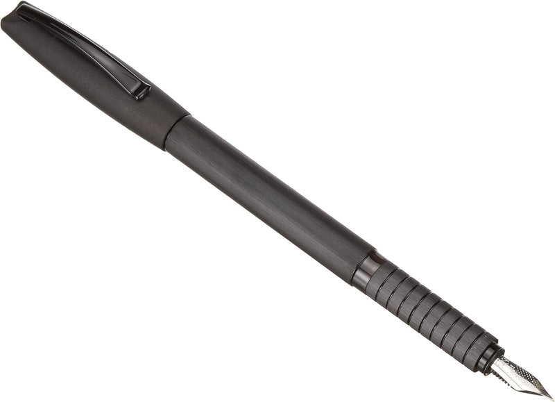 Faber-Castell Essentio 148481 Fountain Pen – Aluminium Black | Premium Writing Instrument with Stainless Steel Nib
