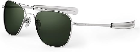 Randolph USA Aviator Sunglasses – Matte Chrome Frame | Classic Polarized & Non-Polarized Lenses | UV Protection for Men & Women
