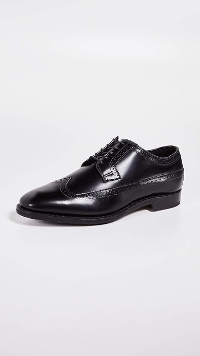 Allen Edmonds Men's Greene Street Oxford – Black Leather Longwing Blucher with ShockForm™ Insole – Made in USA