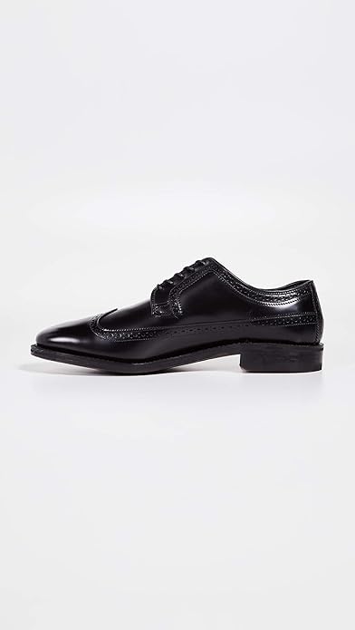 Allen Edmonds Men's Greene Street Oxford – Black Leather Longwing Blucher with ShockForm™ Insole – Made in USA