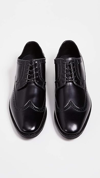 Allen Edmonds Men's Greene Street Oxford – Black Leather Longwing Blucher with ShockForm™ Insole – Made in USA