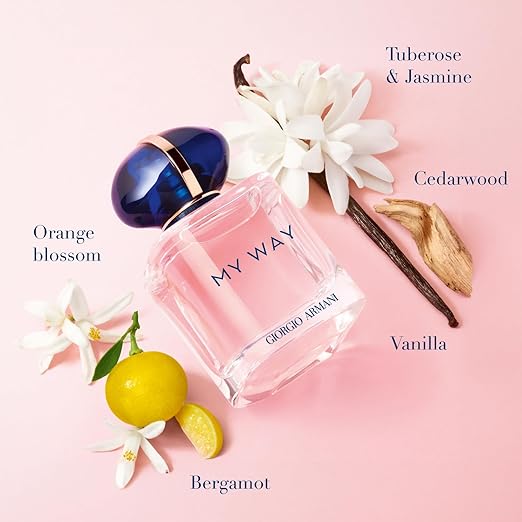 Armani My Way Eau de Parfum for Women – Luxury Floral Woody Fragrance with Bergamot, Jasmine & White Musk – 90ml