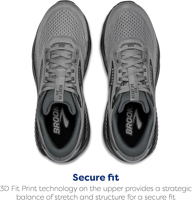 Brooks Men’s Beast GTS 24 – Maximum Support Running & Walking Shoes with GuideRails Technology for Stability and Comfort