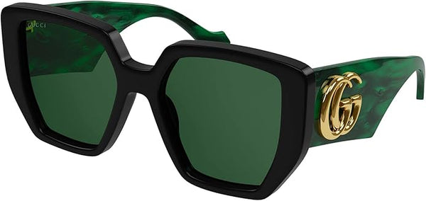 Gucci Geometric Sunglasses GG0956S 001 – Black/Green, 54mm