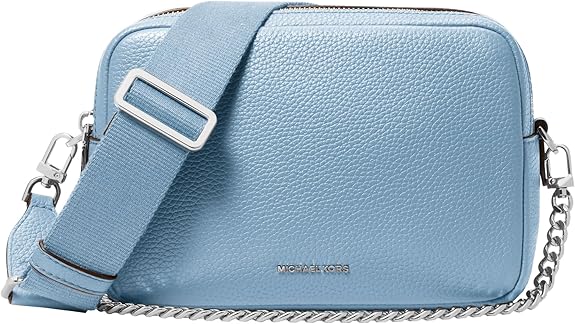 Michael Kors Bryant Medium Double Zip Chain Camera Crossbody Bag | Elegant Leather Crossbody with Gold-Tone Chain Accent | Luxurious Everyday Statement Bag