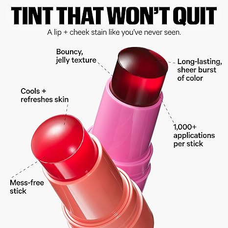 Milk Makeup Cooling Water Jelly Tint – Spritz | Hydrating Sheer Lip + Cheek Stain with Vegan Collagen, Aloe & Seawater | Long-Lasting, Dewy Tint for All Skin Types – 0.17 oz