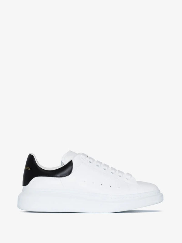 Alexander McQueen Oversized Sneaker – Luxe White/Black Leather Sneakers with Signature Chunky Sole
