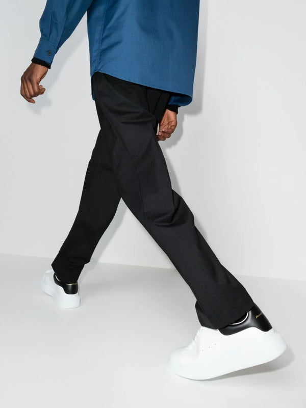 Alexander McQueen Oversized Sneaker – Luxe White/Black Leather Sneakers with Signature Chunky Sole