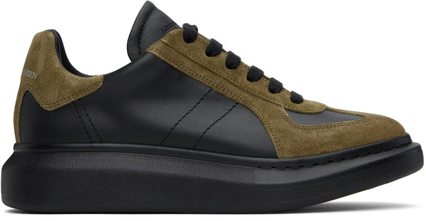 Alexander McQueen Oversized Retro Sneakers – Black/Khaki | Men's Luxury Designer Footwear